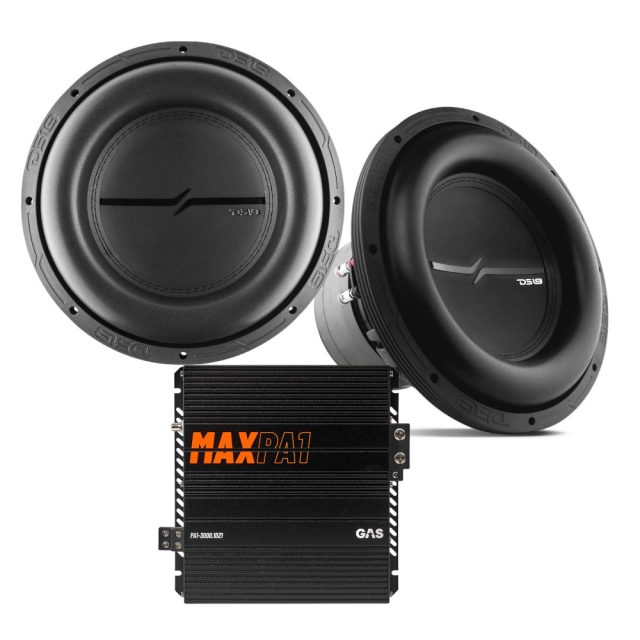 2-pack DS18 ZXI12.4D & GAS MAX PA1-3000.1DZ1